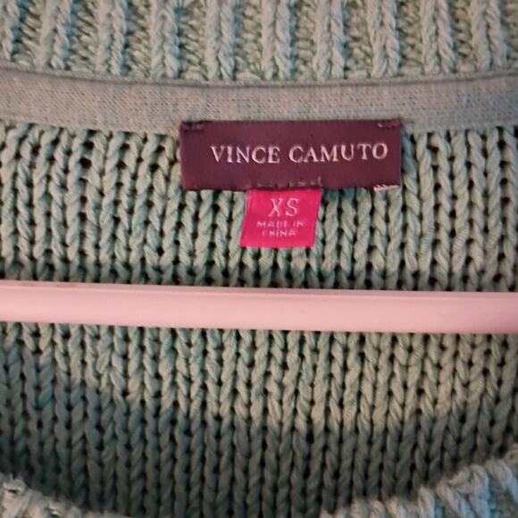 Vince Camuto Mint Green Knit Sweater XS Relaxed Minimalist Quietlux Layering - Picture 4 of 11
